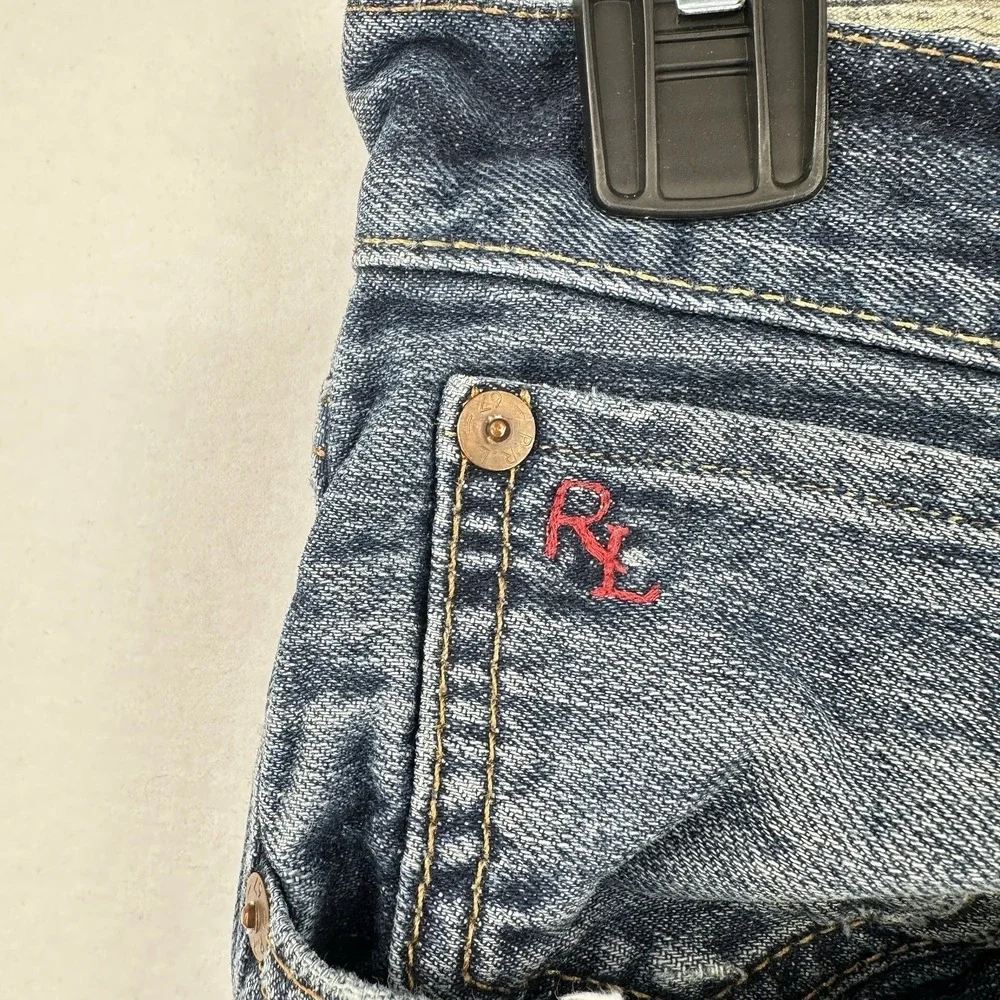 Polo Ralph Lauren Selvedge Jeans Mens 32x32 Blue 100% Cotton Hampton‎ Straight